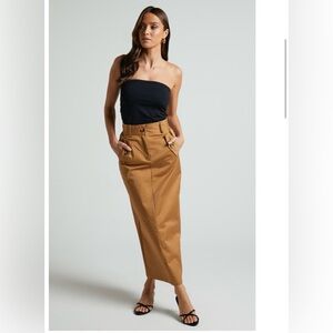 Showpo 00 Caramel Tan Maxi Skirt